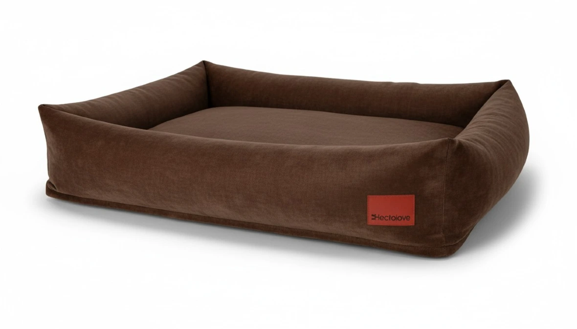 legowisko dla psa brązowe