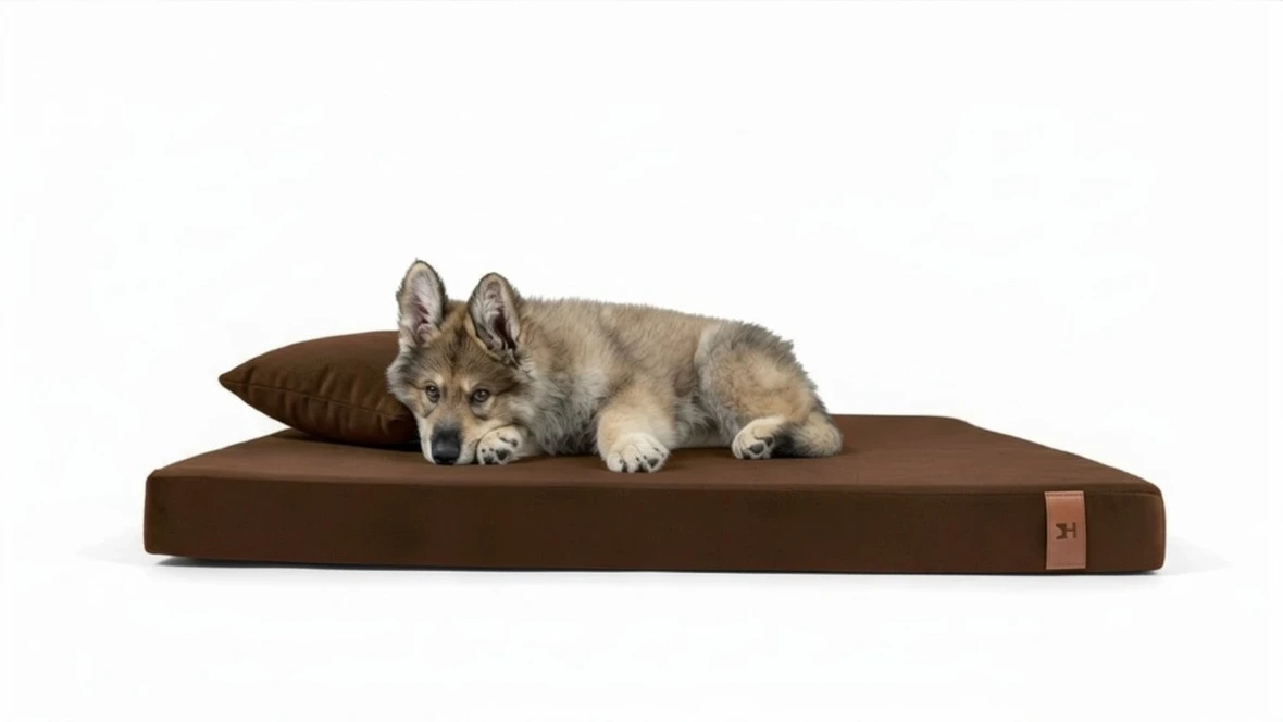 materac ortopedyczny dla psa z poduszka czekolada