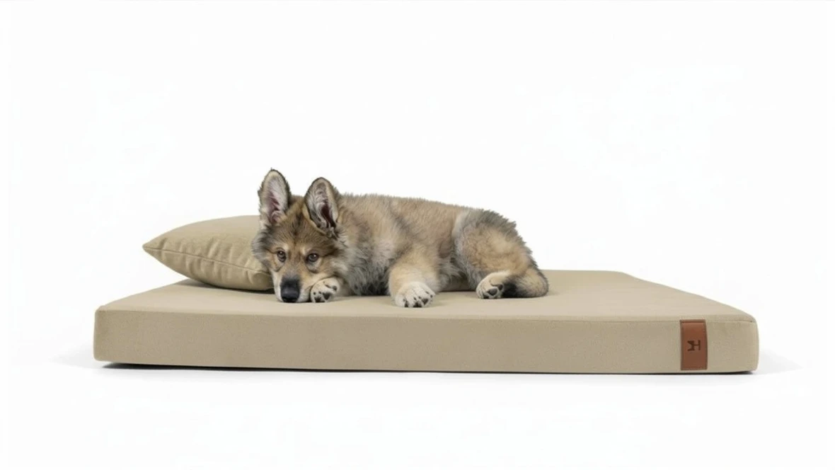 materac ortopedyczny dla psa  beż